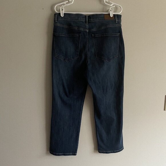 Express Women SZ 12 Blue Dark Wash Straight Leg Ankle Denim Jeans - Picture 5 of 6